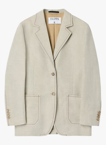 Straight tailored jacket with topstitching FILIPPA K Beige